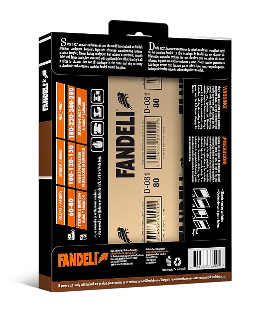 Fandeli | Multi-Purpose Sanding Paper | Assorted Grits | 25 Sheets of 9'' x - Image 2