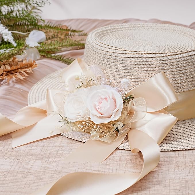 LaRibbons Nude Satin Ribbon 1 1/2 Inch 50 Yards Luxury Double Faced Ivory Silk - Image 4