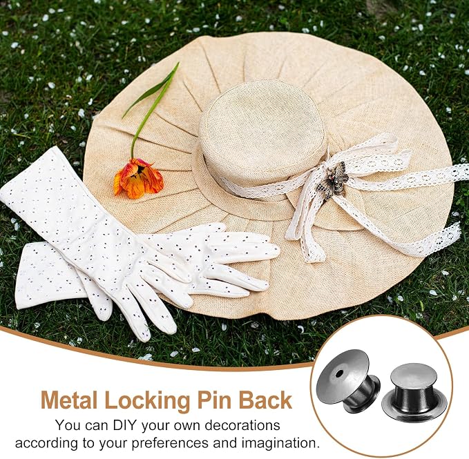 uxcell 30Pcs Metal Locking Pin Backs, Pin Keepers Locking Clasp Flat Head Clamp - Image 6