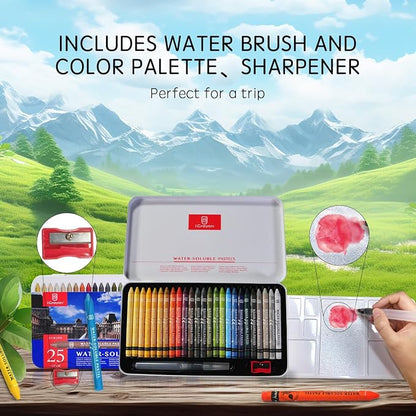 25 Colors Water Soluble Pastels, Watercolor Pastels Set - Image 7