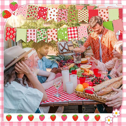 Ganeen 60 Pcs 10 x 10 Inch Strawberry Quilting Fabric Squares Multicolor - Image 4