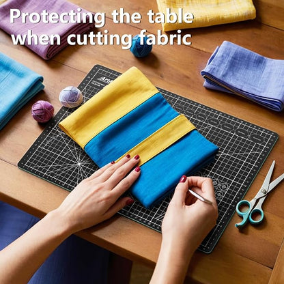 ArtAt Self Healing Cutting Mat: 12inch x 18inch Double Sided 5-Ply Fabric - Image 2