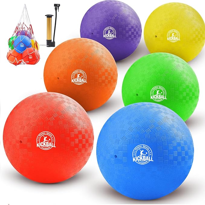 10 Inch Kickball Playground Balls 6 Pack or 12 Pack, Playground Balls by COAMZPARTY