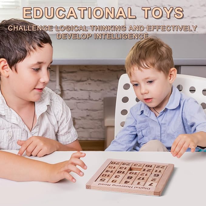 Wooden Number Sliding Puzzle，Brain Teasers Toy Tangram Slide Puzzle - Image 8