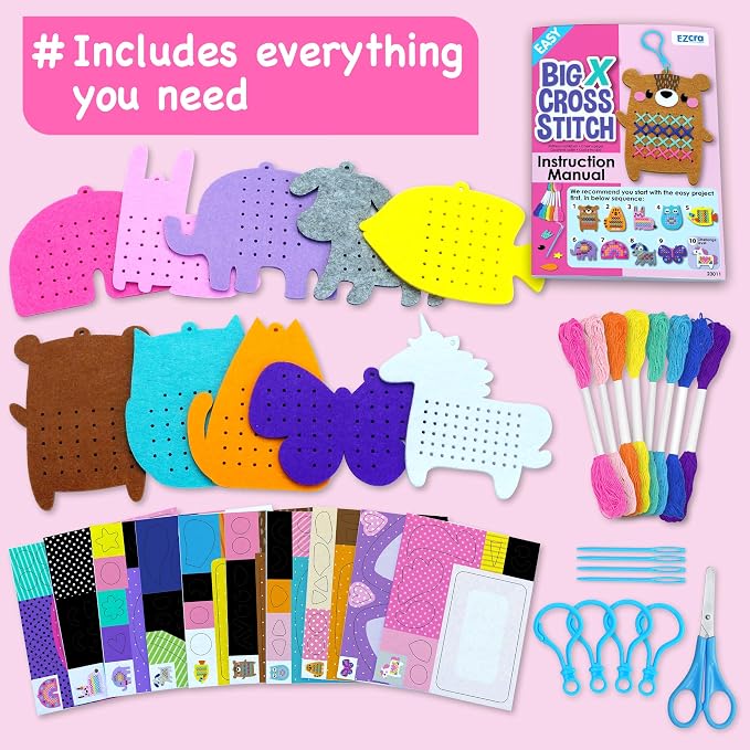 EZCRA Beginner Needlepoint Cross Stitch Kit - Image 3