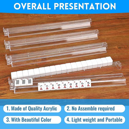 4 PCS Clear Acrylic American Majiang Tile Racks - Image 2