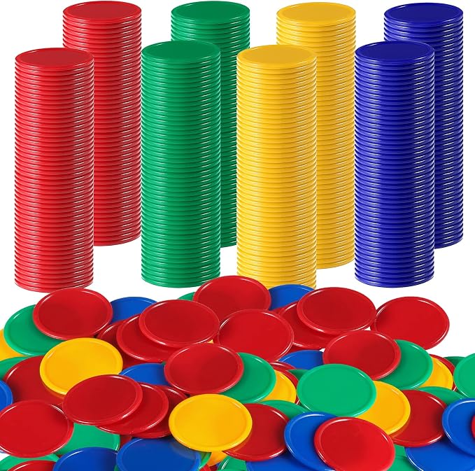Coopay 1 1/2 Inches Plastic Poker Chips Learning Counters Disks Bingo Chip by Coopay