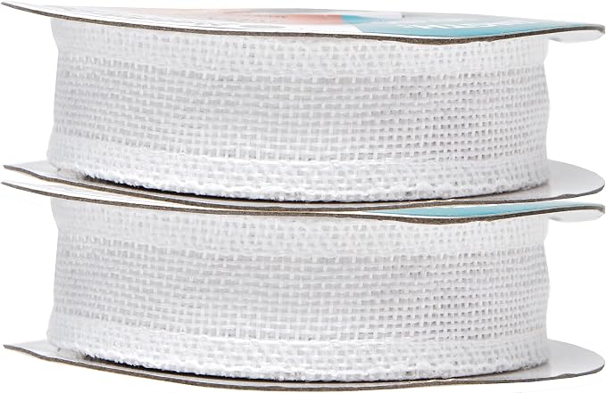 Mandala Crafts White Burlap Ribbon 1 Inch Wide Jute Ribbons - Image 2