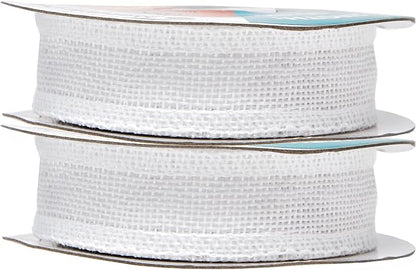Mandala Crafts White Burlap Ribbon 1 Inch Wide Jute Ribbons - Image 2
