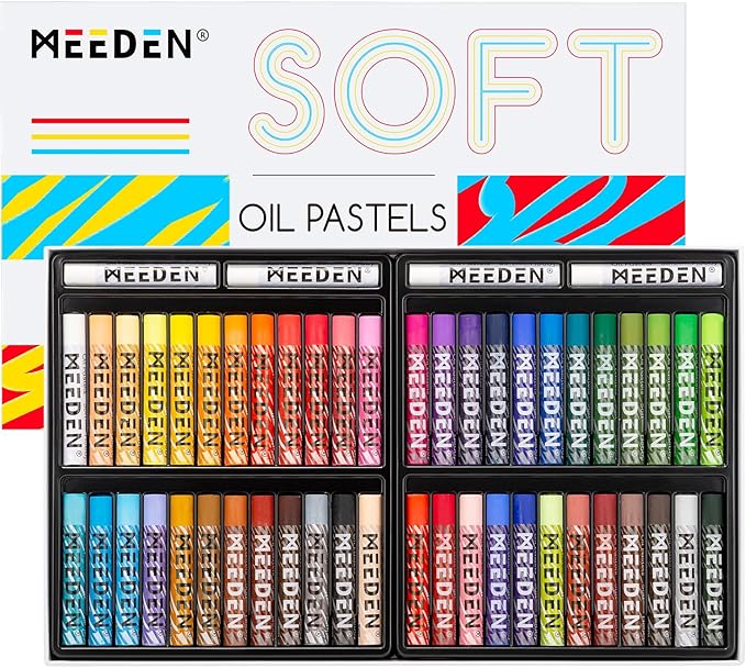 MEEDEN Soft Oil Pastels Set: 48 Colors by MEEDEN