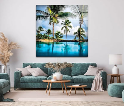 My Photostation.com 20Wx14H'' Island & Blue Sea Glass Wall ArtTempered Glass - Image 7
