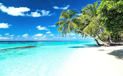Palm Tree Wall Mural Tropic Paradise Beach Seascape Murals Wallpaper - Image 2