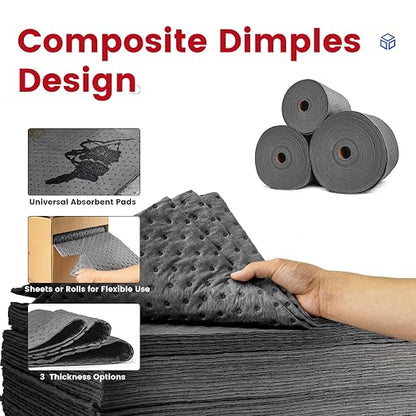 Universal Absorbent Pads Roll | 16"x20" Water Absorbent Mat 100-Pack | - Image 3