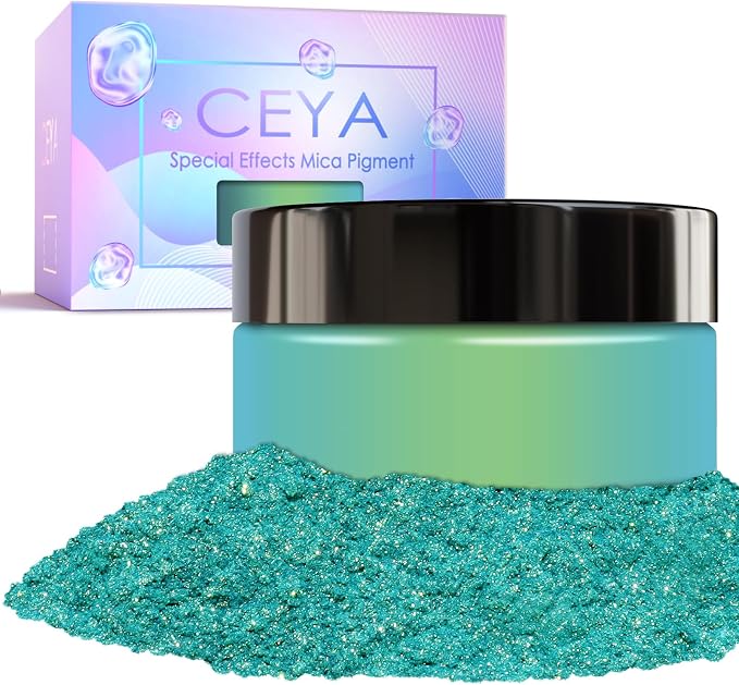 Ceya Highly Chameleon Mica Pigment, 1.8oz/ 50g Aurora Green Chrome Powder by CEYA