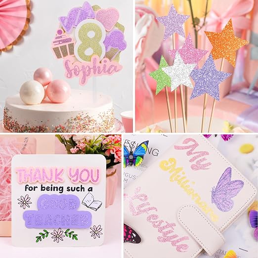 TECKWRAP Glitter Adhesive Vinyl, Permanent Craft Vinyl - Image 5
