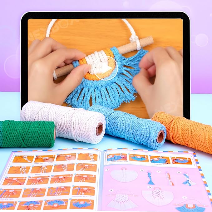NEXBOX Macrame Kit for Kids & Adults Beginners, DIY Crafts for Girls Age 6-8 - Image 8