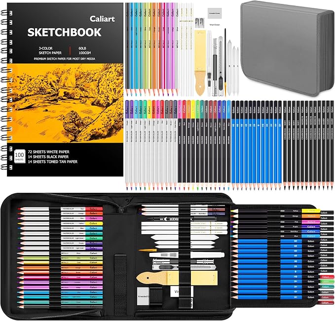 Caliart 176PCS Art Supplies Sketching Kit by Caliart