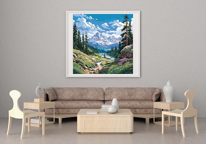 14CT Counted Cross Stitch Kits for Adults Mountain Flowers Stamped Cross Stitch - Image 3