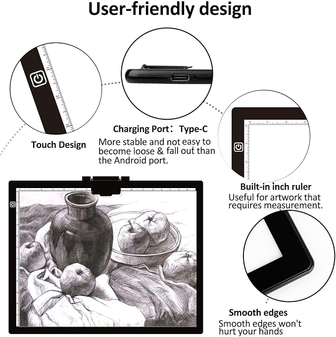 Diamond Painting Light Pad A3, LED Light Box Tracer w/Magnetic Clip & Pen Holder - Image 9