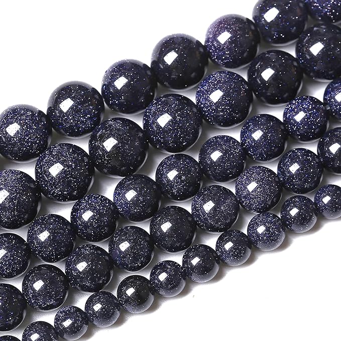 120PCS 6mm Blue Sandstone Gemstone Beads Beads Natural Stone Round Loose Beads by NaturalStoneBeads