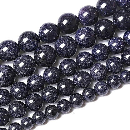 120PCS 6mm Blue Sandstone Gemstone Beads Beads Natural Stone Round Loose Beads by NaturalStoneBeads