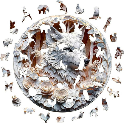 Wooden Puzzles Adults, 3D Wolf Wooden Puzzles 100 Pieces, Unique Animal Shaped - Image 9