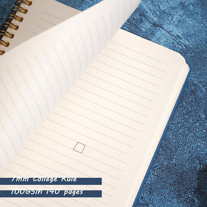 Spiral Notebook for Women, Durable A5 Leather Hardcover Notebooks, 140 Lined - Image 4