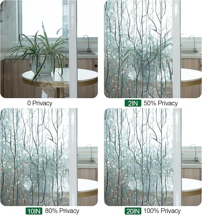DKTIE Nature Pattern Rainbow Window Film Decorative Stained Glass Window Film - Image 8