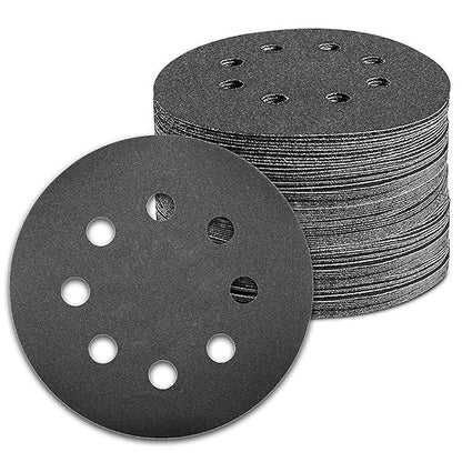 100 Pcs 5 inch Wet Dry Sanding Discs Grit 800 Hook and Loop 8 Hole Silicon by Pukamam