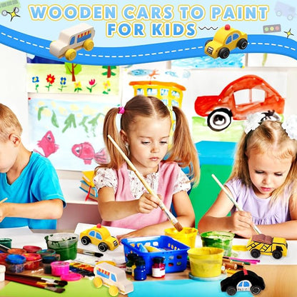 Leyndo 20 Pcs Small Wooden Cars to Paint - Image 6
