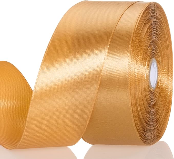 1 1/2 Copper Solid Satin Ribbon, 50 Yards Craft Fabric Ribbon by YASEO