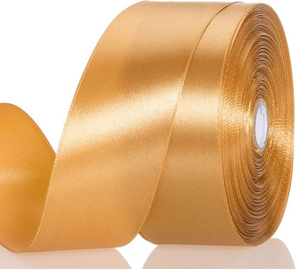 1 1/2 Copper Solid Satin Ribbon, 50 Yards Craft Fabric Ribbon by YASEO