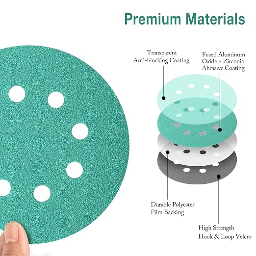 5-Inch 8-Hole Wet Dry Sanding Discs 2000 Grit, Polyester Film Backed Heavy-Duty - Image 2