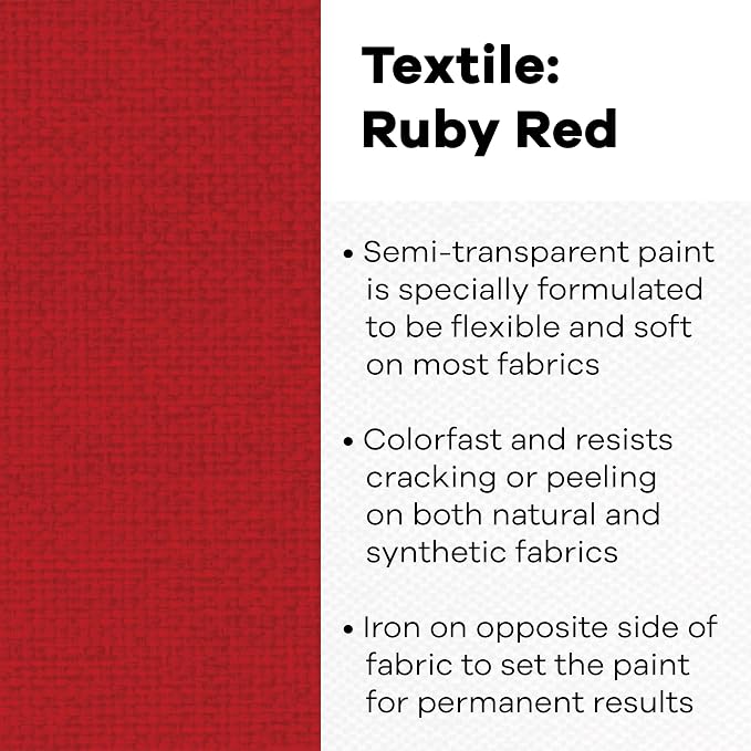 Jacquard Ruby RED Textile Color Paint - Image 2