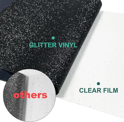 Black Glitter HTV Heat Transfer Vinyl Rolls- 10" x 8ft. Glitter HTV Black - Image 3