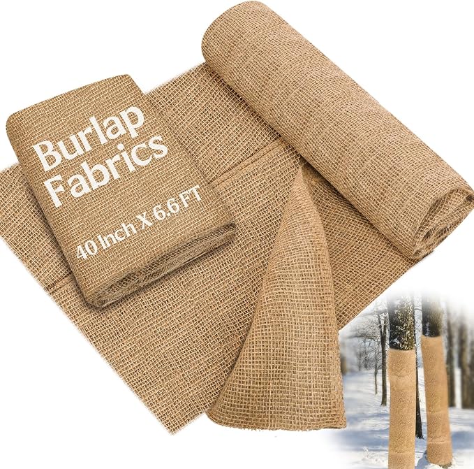 Buryeah 40 Inch x 6.6 ft Burlap Fabrics Roll Natural Jute Burlap Garden Tree - Image 8