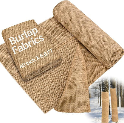 Buryeah 40 Inch x 6.6 ft Burlap Fabrics Roll Natural Jute Burlap Garden Tree - Image 8