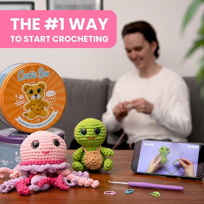 Cookie Box Crochet Kit for Beginners – Gift Set to Make Bear Ted Amigurumi - Image 6