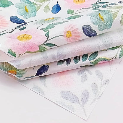 Paper Napkins 80 Pack 2 Ply Floral Beverage Luncheon Dinner Paper Napkins - Image 3