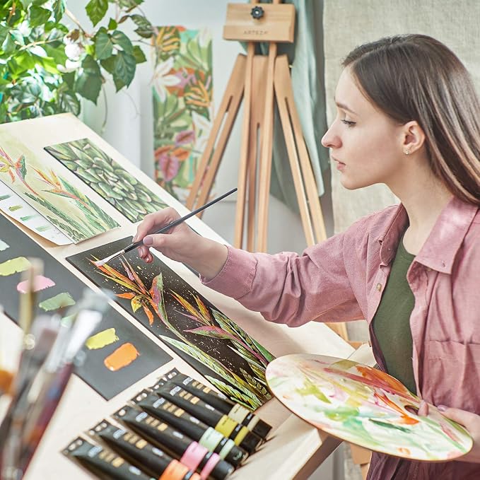 Arteza Metallic Acrylic Paint, Rich Pigments, Non Fading, Non Toxic Paints - Image 7