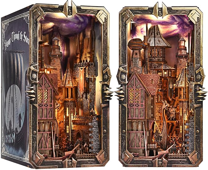 DIY Viking Book Nook Kit, Miniature House Dollhouse Kit by fifijoy
