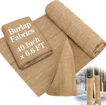 Buryeah 40 Inch x 6.6 ft Burlap Fabrics Roll Natural Jute Burlap Garden Tree by Buryeah