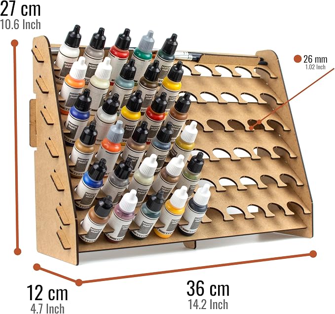 Paint Rack for model paints. Hobby craft Vallejo Tamiya Army compatible wall - Image 3