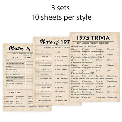 50th Birthday Party Games, Born in 1975 Games Bundle, Birthday Party Supplies - Image 4