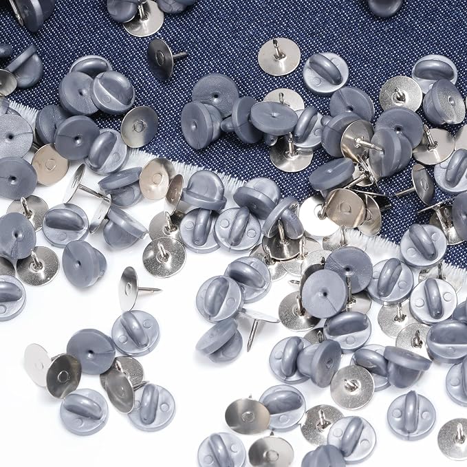 400pcs PVC Rubber Butterfly Clutch Pins Tie Tacks Blank - Image 5