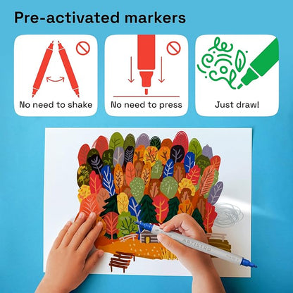 ARTISTRO 36 Dual Tip Brush + Fine Acrylic Paint Markers - Image 7