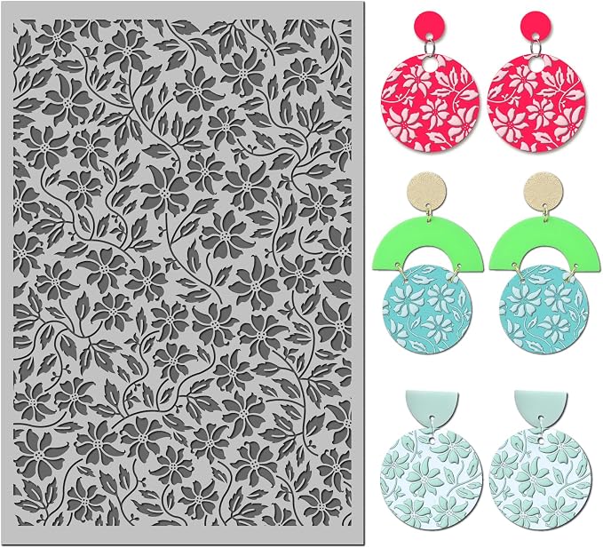 Arbuya Flowers Polymer Clay Texture Mat by Arbuya