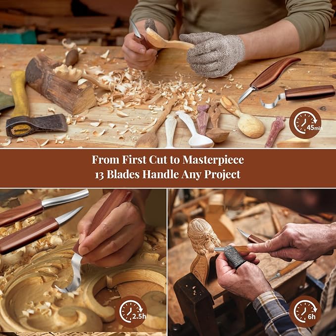 COZYGIFT Wood Carving Kit for Adults & Beginners - Image 5