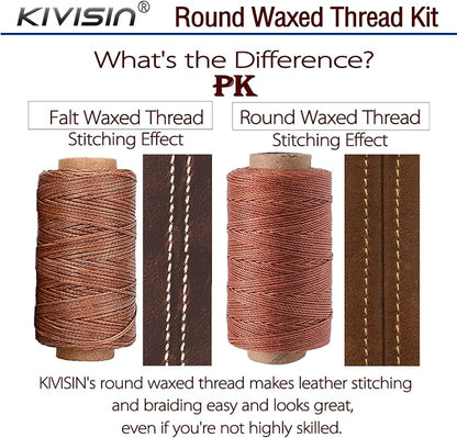 Round Polyester Waxed Thread 0.55mm, 12 Neutral Colors 76 Yards/Spool Wax - Image 4