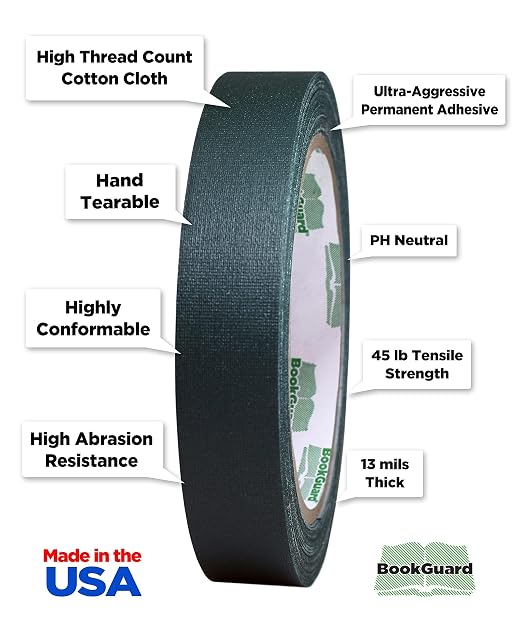 BookGuard 0.75 inch Premium Bookbinding Repair Cloth Tape, 15 Yard Roll - Image 5